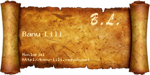 Banu Lili névjegykártya