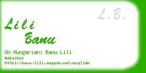 lili banu business card